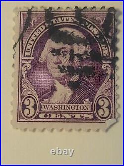 2 Vintage Rare US 3 Cent George Washington Stamp Purple Violet Extremely Rare