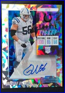 2018 Contenders Rookie Ticket Cracked Ice Quenton Nelson SSP /24 RC AUTO