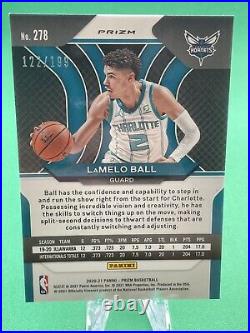 2020-21 Panini Prizm #278 LaMelo Ball Blue Prizm Rookie Card RC #'d 122/199 SSP