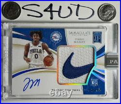 2021 Immaculate Blockchain Tyrese Maxey Rookie Nike Patch Auto Rc 1/1 Encased