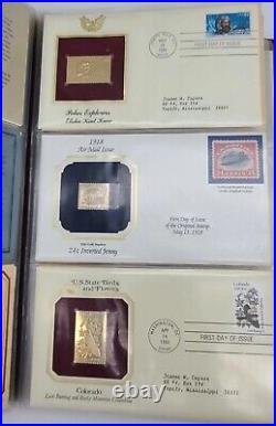 22K Gold Replicas of United States Stamps Collection Lot of 42 Gold Replicas
