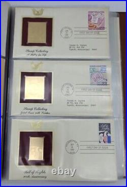 22K Gold Replicas of United States Stamps Collection Lot of 42 Gold Replicas