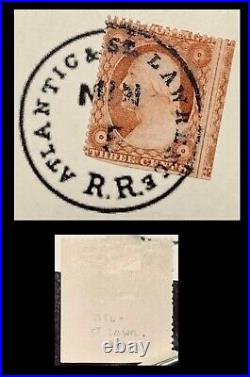 #26 1857-60 Very Rare RF8 (4-6) Atlantic & St. Lawrence Railroad Agent CDS