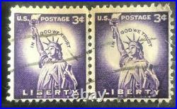 3 cent pair Statue Of Liberty stamps