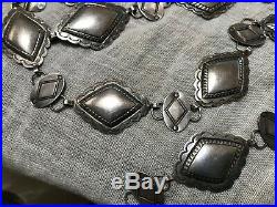 32.5 Native American old Pawn Navajo Sterling Silver Stamped Design CONCHO BELT
