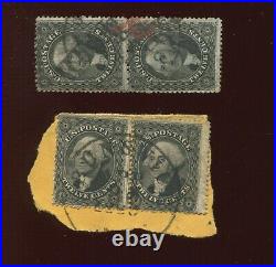 36 Washington Lot of 2 Used Pairs of 2 Stamps (Stock By 531) Scott CV $1400