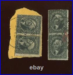 36 Washington Lot of 2 Used Pairs of 2 Stamps (Stock By 531) Scott CV $1400