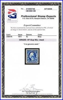 378, Used XF/SUPERB 5¢ With PSE Graded 95J JUMBO Certificate Stuart Katz