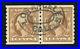 #395, 4c Brown, Coil pair, USED, XF/Sup, Los Angeles oval, 2020 PF cert Rupp