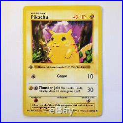 3D STAMP 1st First Edition Pikachu Shadowless Yellow Cheeks 58/102 Base Set