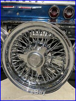 (4) 14X7 Zenith Wire Wheels Mercedes Original Old School Stamped 1980 5 Lug OG
