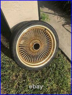 4 REAL Dayton 20 Wire Wheels Stamped Gold Dayton Wire Wheels 90s Gold 144 Spoke