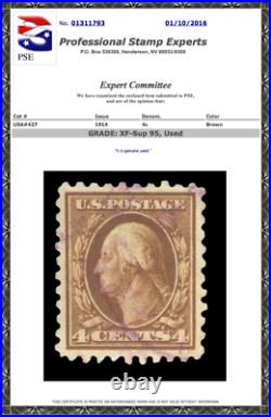 #427 Used PSE Graded 95, Cert # 01311793