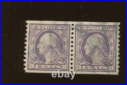 456 USED Coil Pair of 2 Stamps with 2 Graded PSE Certs XF-SUPERB 95 & PF Cert