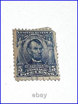 5 Lincoln U. S. Stamp series 1902 USED