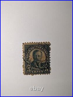 5 cent Theodore Roosevelt Stamp 1922 Dark Blue