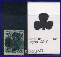 #68 Used Fancy Clover Leaf Cancel Small Faults (JH 4/15/2020)