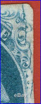 81 USA 1847 One Cent Blue FRANKLIN Imperf. VARIETY SEE PICTURES
