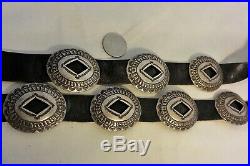 9+ozt Navajo CONCHO BELT buckle Sterling Silver heavily Stamped FITS BLUE JEANS