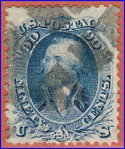 A59 USA 1867 Scott#101 used F-GRILL cv$2,250 FAULTLESS