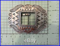 Adrienne Teeguarden Revival BELT BUCKLE Taos Indian STAMPING Sterling Silver