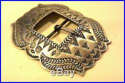 Adrienne Teeguarden Revival BELT BUCKLE Taos Indian STAMPING Sterling Silver