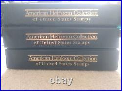 American Heirloom Stamp Album Set of 3-Includes 500 FREE U. S STAMPS