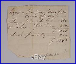 Antique Black Americana, Slave Document Receipt & Civil War Money + Stamp, NR