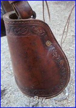 Antique Ladies Cowgirl Astride Saddle Amazing Condition stamped Clark 1919