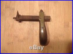 Antique Leather Cutting Draw Gauge Tool Knife Stamped H. Sauerbier, Brass & Wood