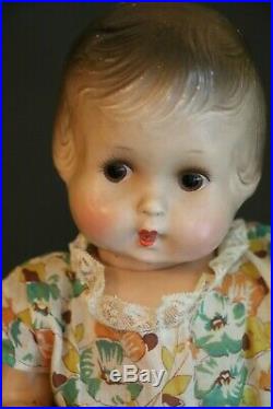 Antique Madame Hendren Dimmie Composition Doll 14 IN Twist Waist, Stamped Body