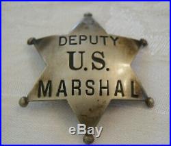Antique Marshal Badge Old West 1890-1920's, 6 point star badge. Hmk l. A. Stamp