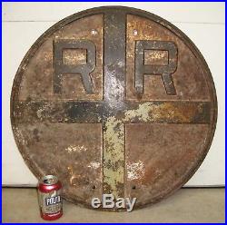Antique Railroad Crossing Sign 24 Heavy Gauge Stamped Metal