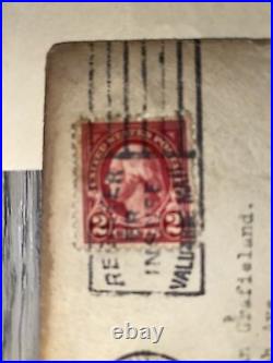 Antique Red Washington Stamp Letter From Oil Company About Stocks 1926 Awesome