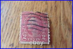 Antique Stamp George Washington 2 cents Red United States Postage used ripped