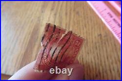 Antique Stamp George Washington 2 cents Red United States Postage used ripped