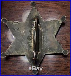 Antique US United States Deputy Marshal Badge US Stamp & Staty co old west star