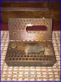 Antique Us Wwi Military Army Dog Tag Metal Stamping Punch Rare Complete Set