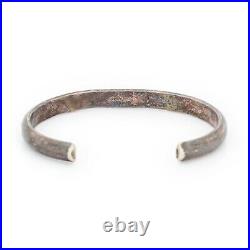 Antique Vintage Sterling Silver Native Navajo Hand Stamped Cuff Bracelet 20.6g