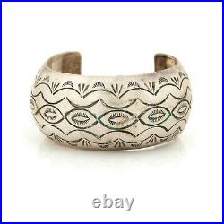 Antique Vintage Sterling Silver Native Navajo Stamped HUGE Cuff Bracelet 51.9g