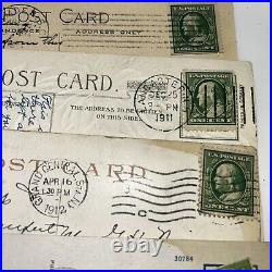 BEN FRANKLIN US Postage 1 Cent Stamp-Green EXTREMELY RARE 1900s Post Card Collec