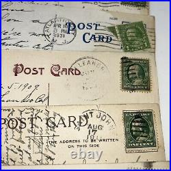 BEN FRANKLIN US Postage 1 Cent Stamp-Green EXTREMELY RARE 1900s Post Card Collec