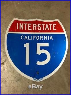 BLEMISHED Genuine California Interstate 15 Freeway Sign with Property Stamp