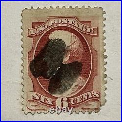 BUTTERFLY FANCY CANCEL ON US 1870's-1880's ABRAHAM LINCOLN 6C STAMP