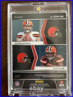 Baker Mayfield/chubb Rookie Patch Auto 3/4
