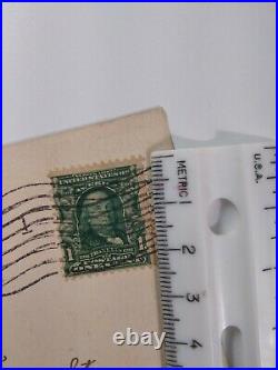 Ben Franklin 1 Cent Stamp Posted 1906 RPPC Postcard California Berkeley Rose Cot
