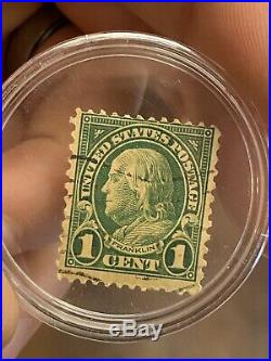 Ben Franklin Green 1 cent Stamp RARE