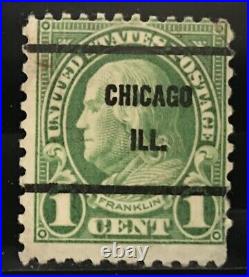 Ben Franklin Vintage One Cent Stamp Extremely Rare Stamped Chicago Illinois