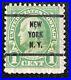 Benjamin Franklin, One Cent United States Postage Stamp. New York -NY. Stamped