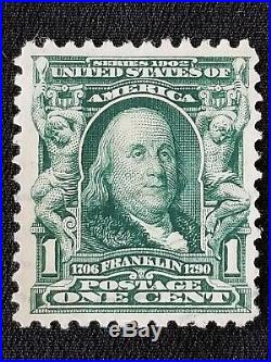 Benjamin Franklin Us Postage 1 Cent Stamp 1902 Green Well Centered Used lightly